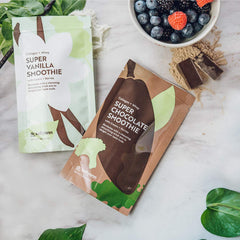 Ingredients highlighting keto and paleo-friendly, sugar-free vanilla smoothie