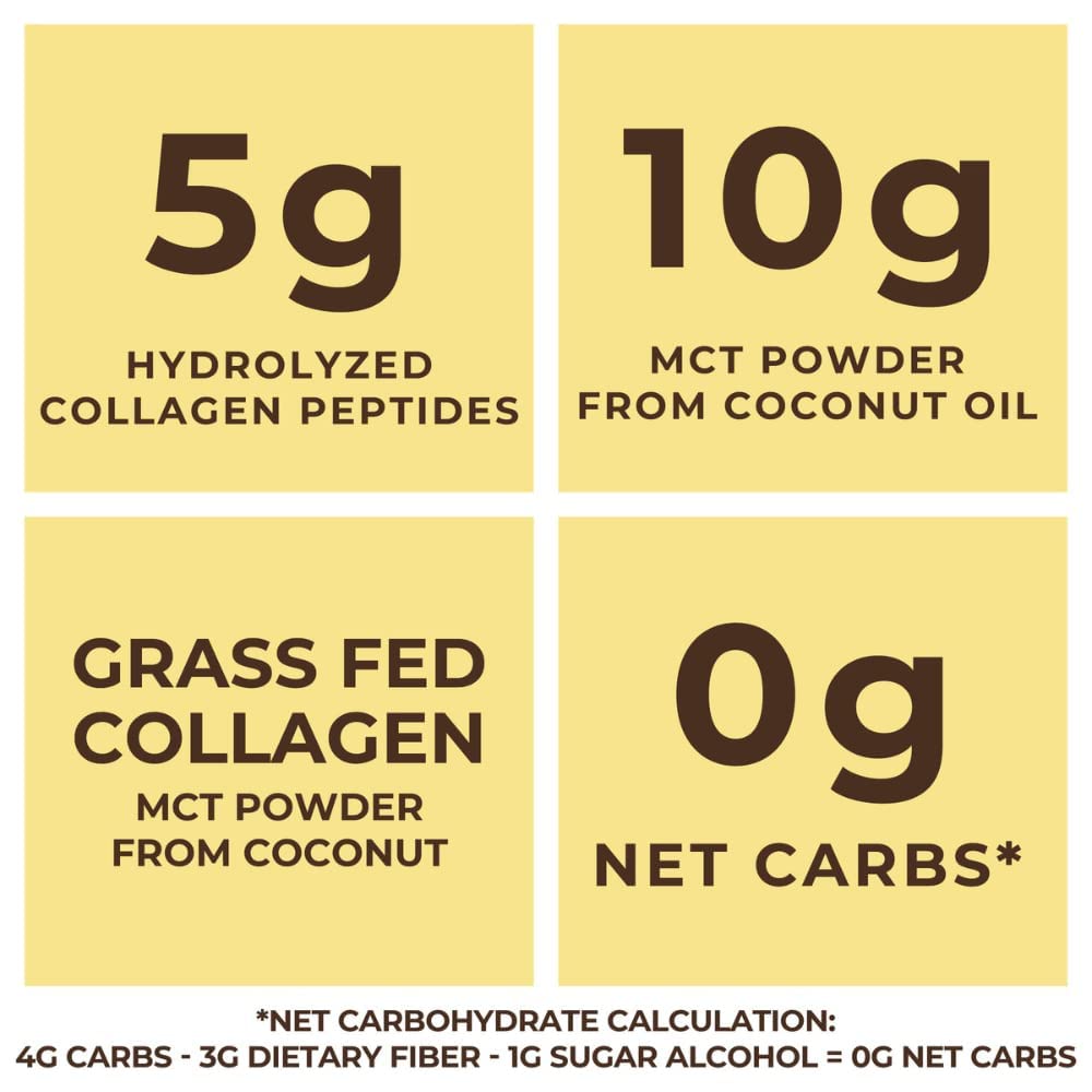Ingredients: MCT powder with grass-fed collagen peptides and prebiotic fibre