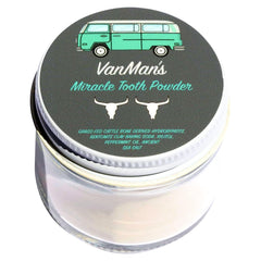 Vanman’s Mint and Bone Tooth Powder jar on white background