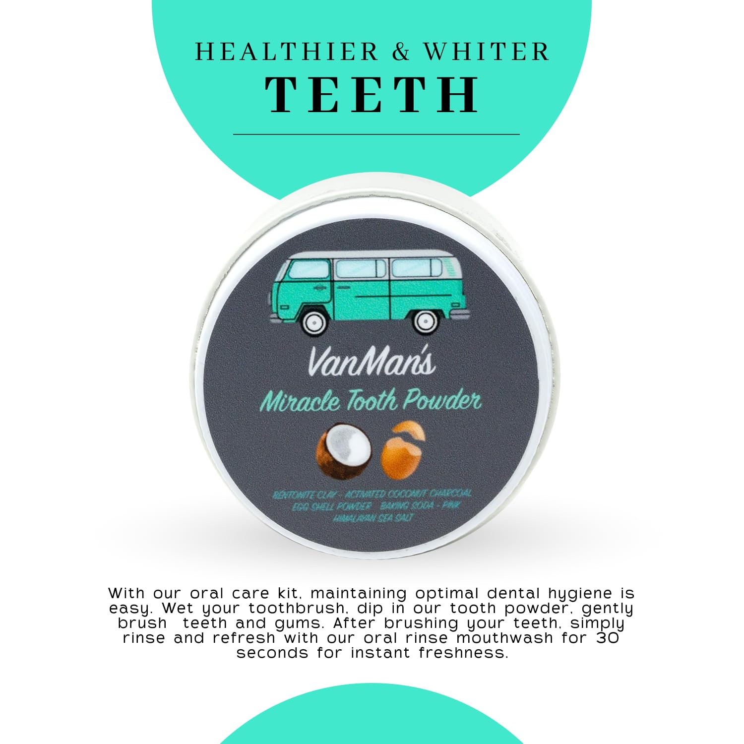 Teeth whitening effect with Vanman’s toothpaste powder