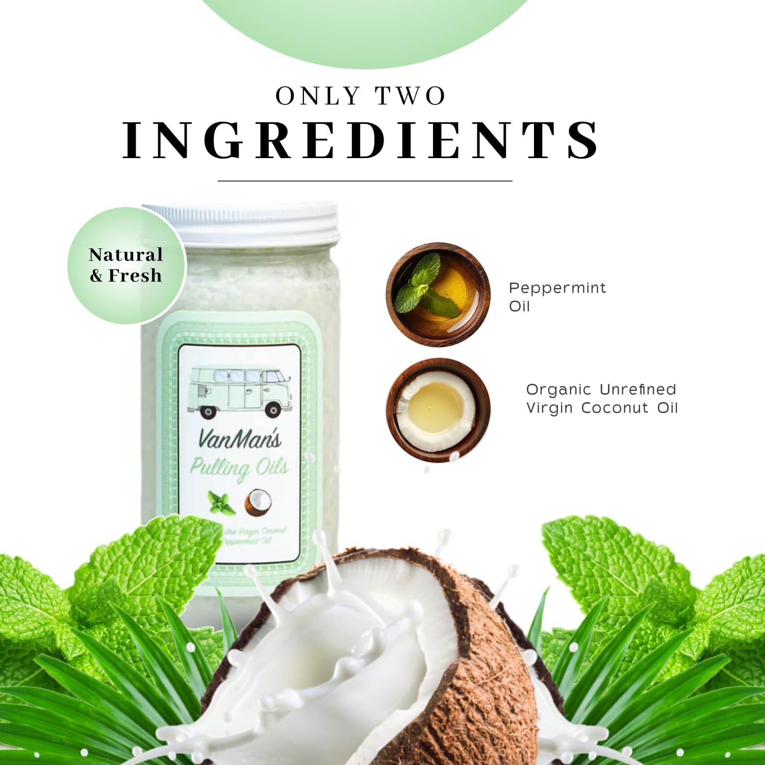 Measuring spoon with Vanman's oil for oil pulling
