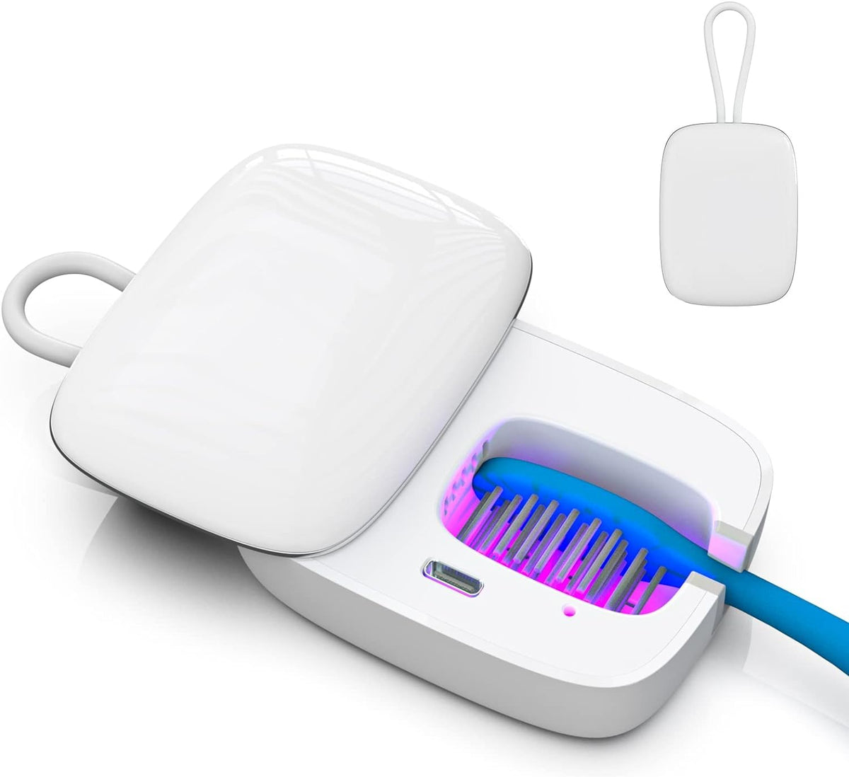 VAPTEC toothbrush covers white – front view with closed case