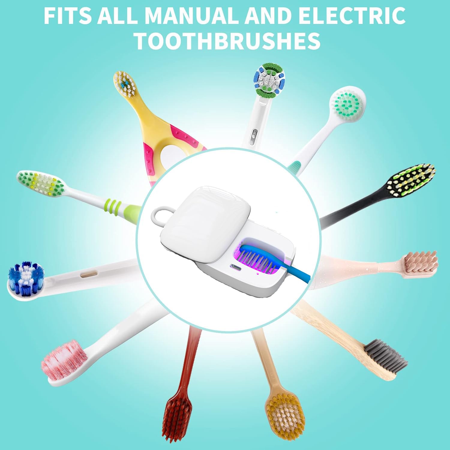 Type-C USB fast charging port on the VAPTEC toothbrush case