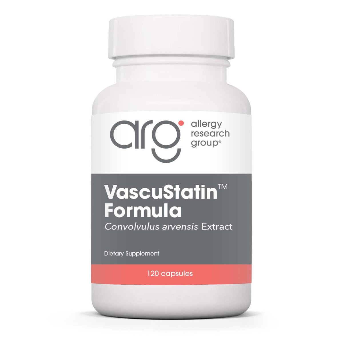 VascuStatin Formula bottle label with 120-count capsules