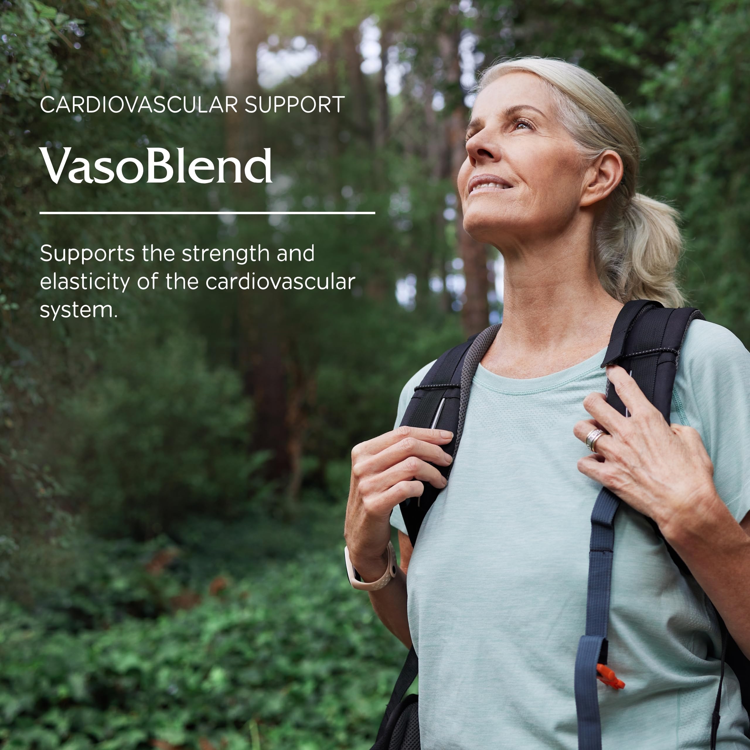 Botanical ingredients used in VasoBlend: olive leaf, garlic, hawthorn, hibiscus, and dandelion