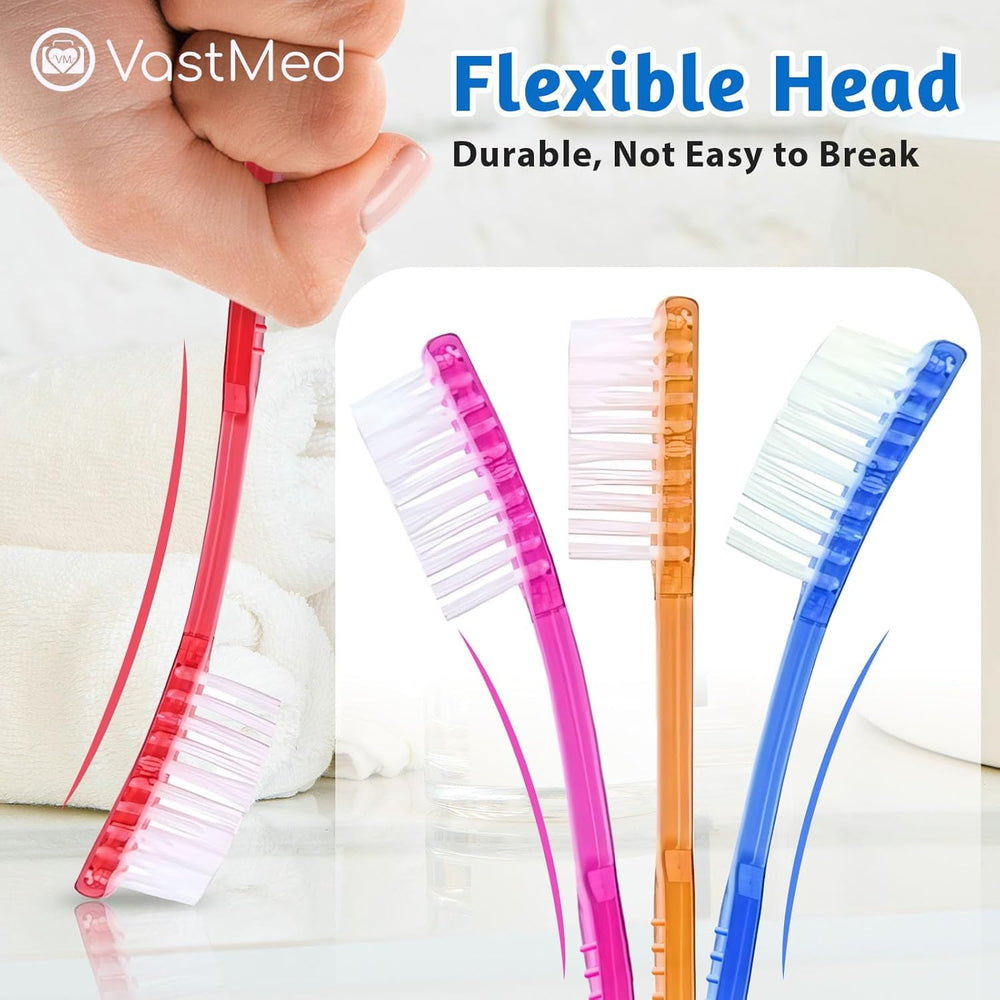 VASTMED disposable pre-pasted toothbrush pink color, individually wrapped