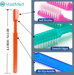 VASTMED disposable pre-pasted toothbrush yellow color, individually wrapped