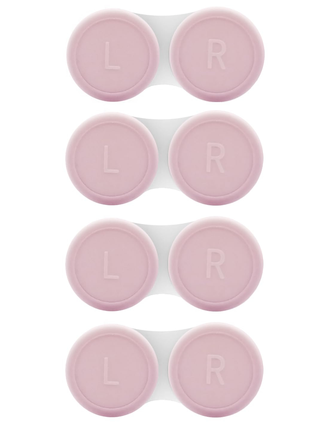 Vastsoon 4-pack pink contact lens case set with four labeled L and R lids