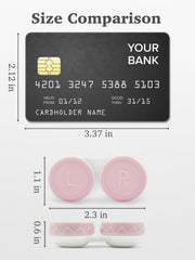 Open pink contact lens case showing compact design for daily use