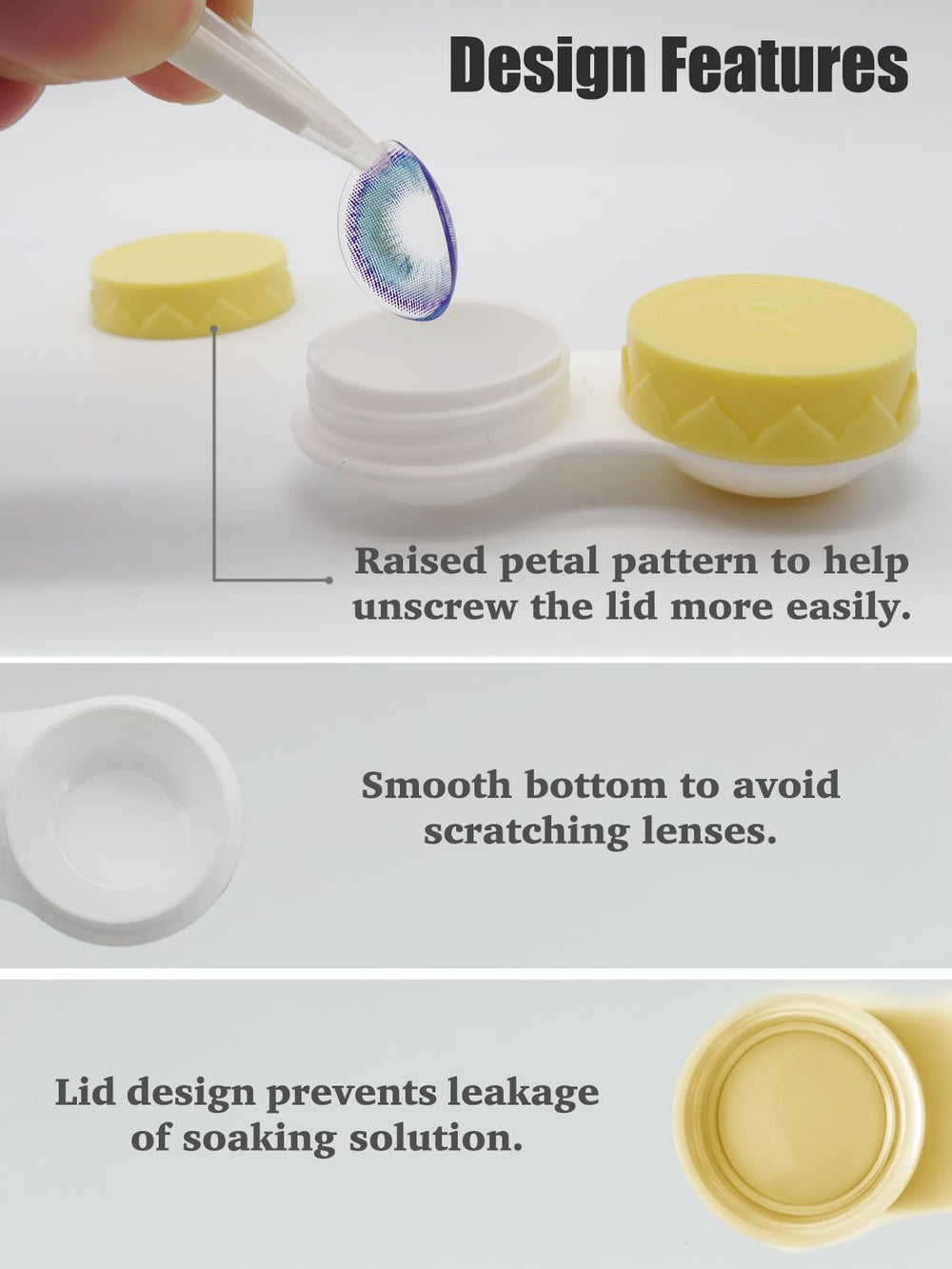Lenses stored safely in a dry, hygienic case