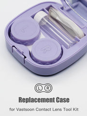 Labeled L and R on purple contact lens case lid