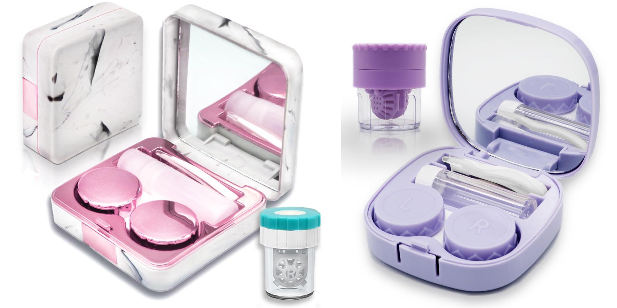 Vastsoon contact lens applicator tool with washer in Rose + Sugar Purple, front view