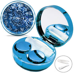 Blue Vastsoon contact lens case with mirror and glitter
