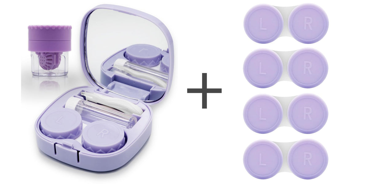 Vastsoon purple contact lens case with mirror