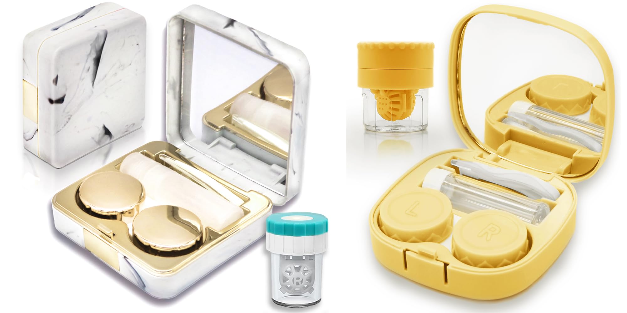Vastsoon contact lens applicator with washer in gold and sugar yellow - front view