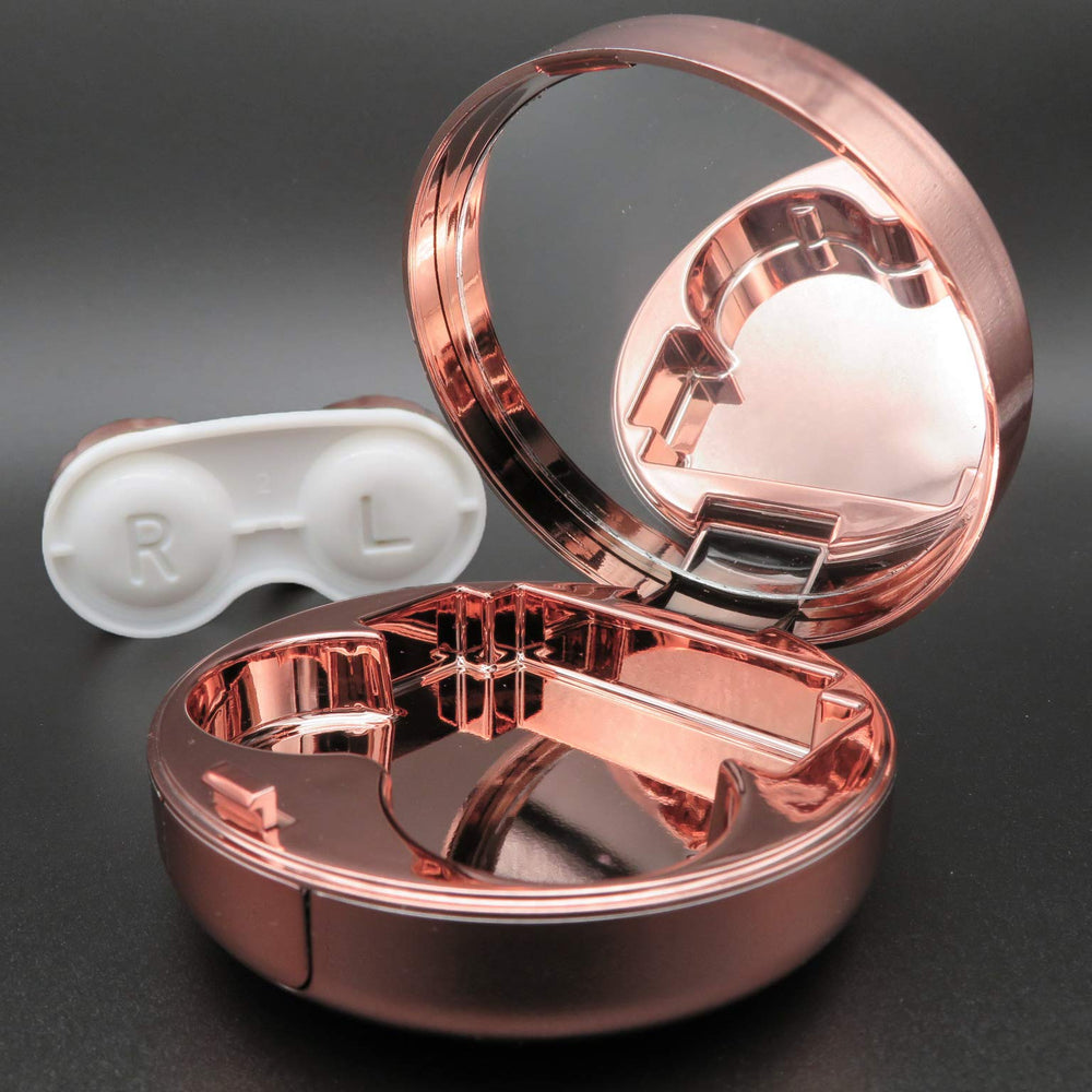 Colorful quicksand glitter inside the lens case