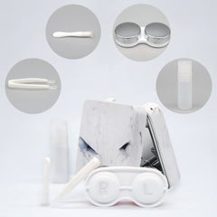Portable travel-ready eye contact lens case with mirror