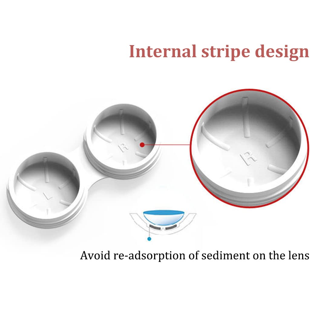 Food-grade material contact lens case 2.6 x 0.67 inches