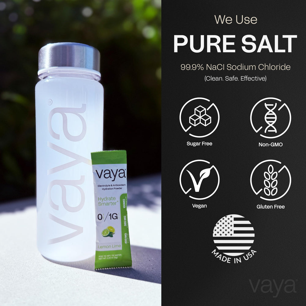 Vaya lemon-lime packet dissolving in water for easy mix