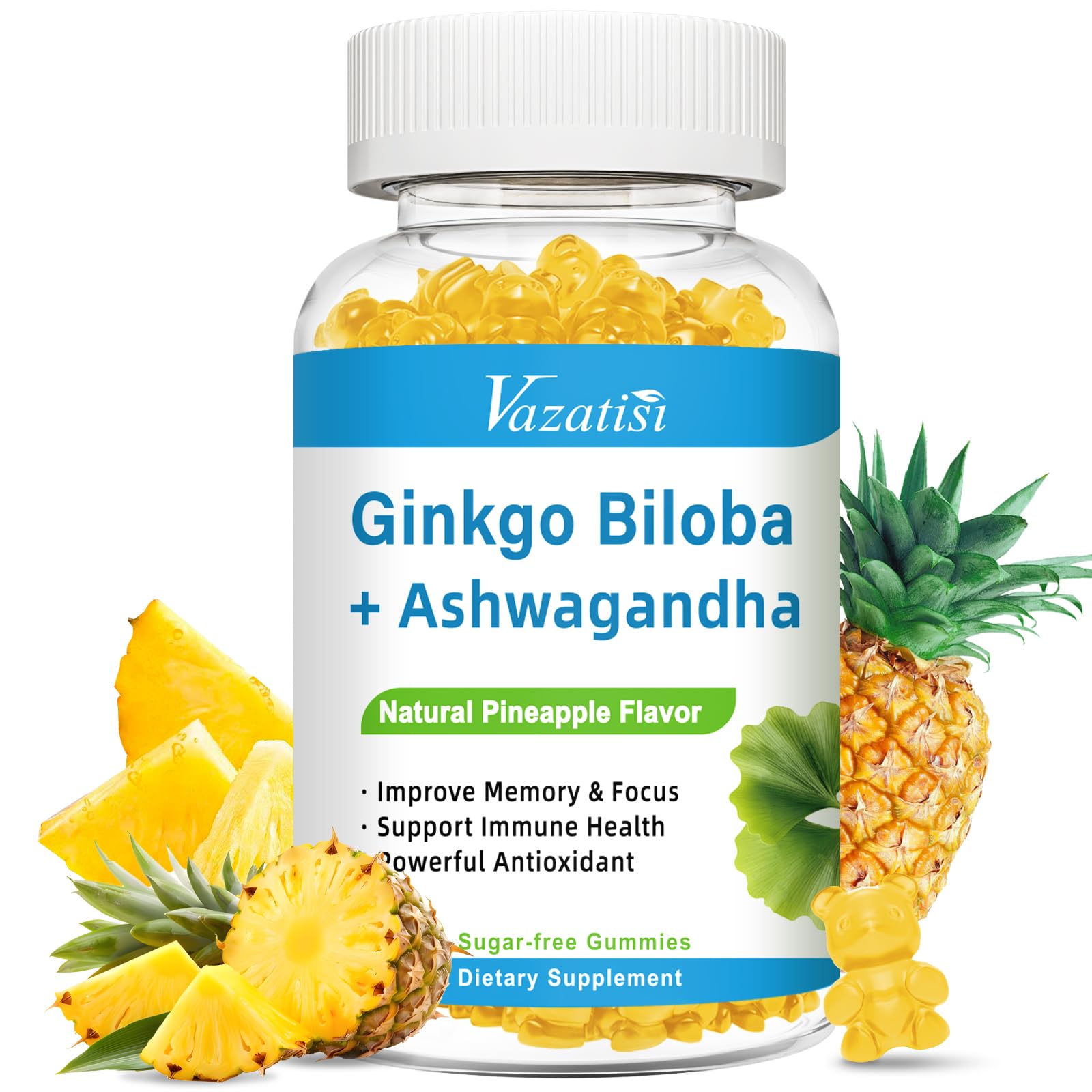 Vazatisi 240MG Ginkgo Biloba Gummies bottle label