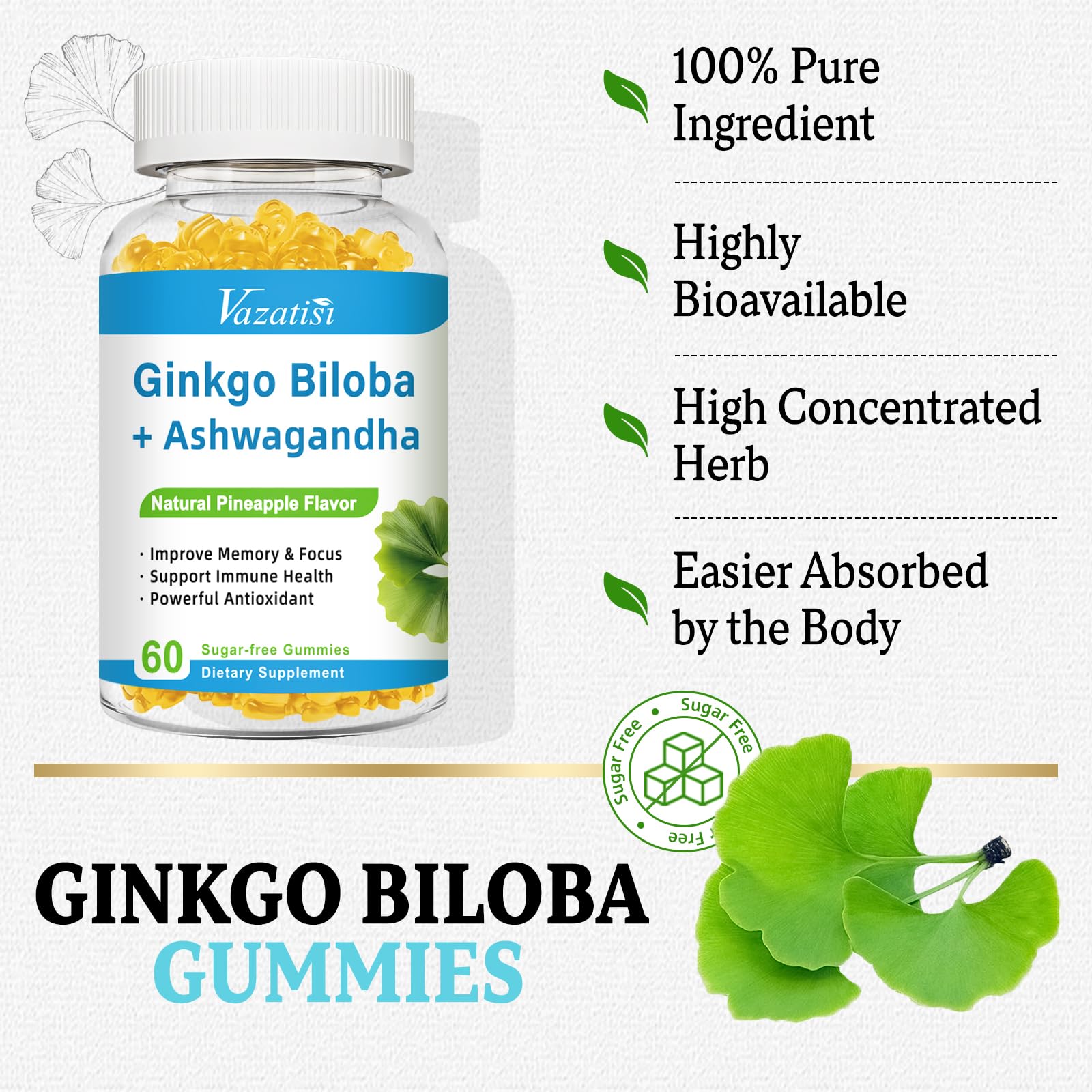 Pineapple flavored vegan gummy texture