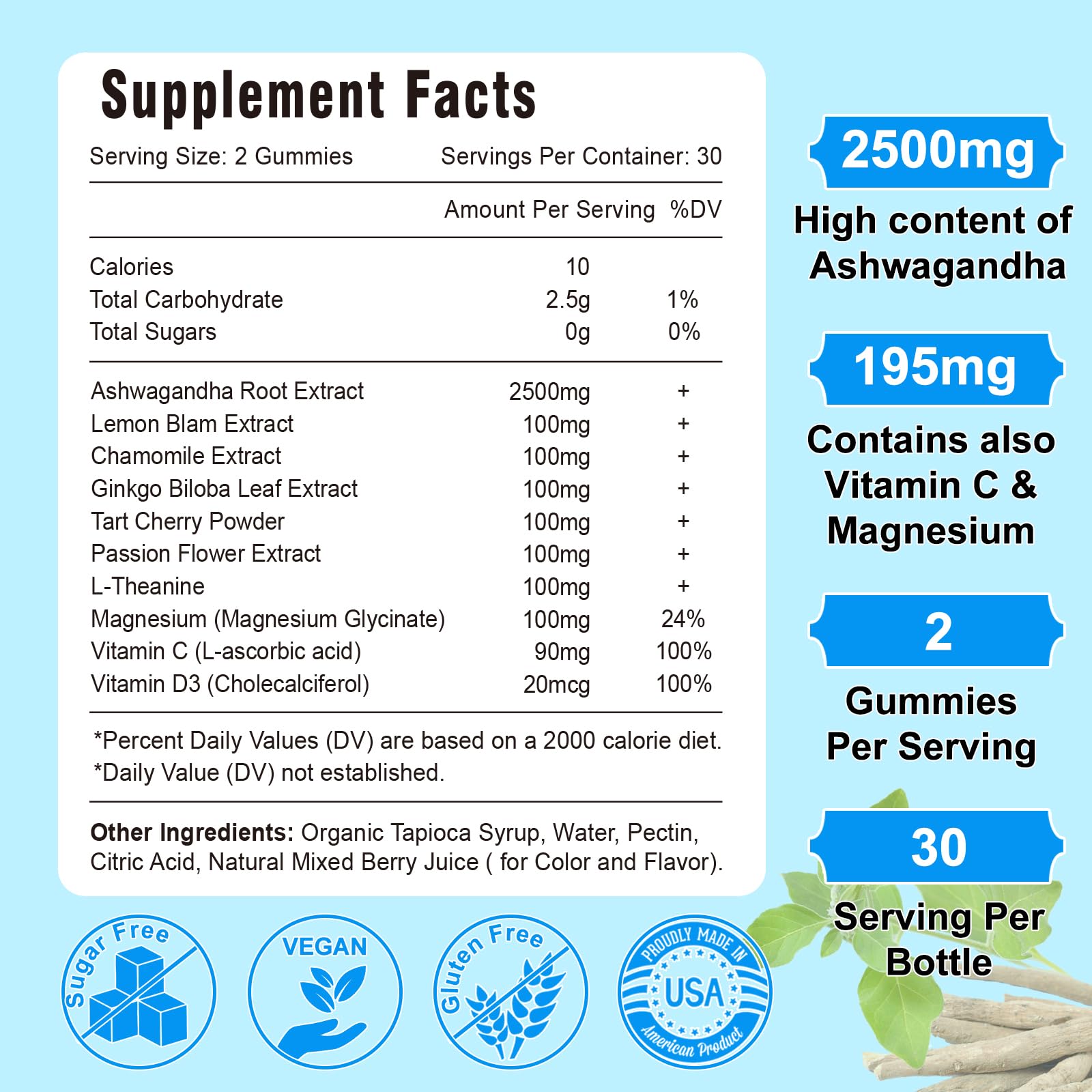 Close-up of Vazatisi Ashwagandha Gummies bottle