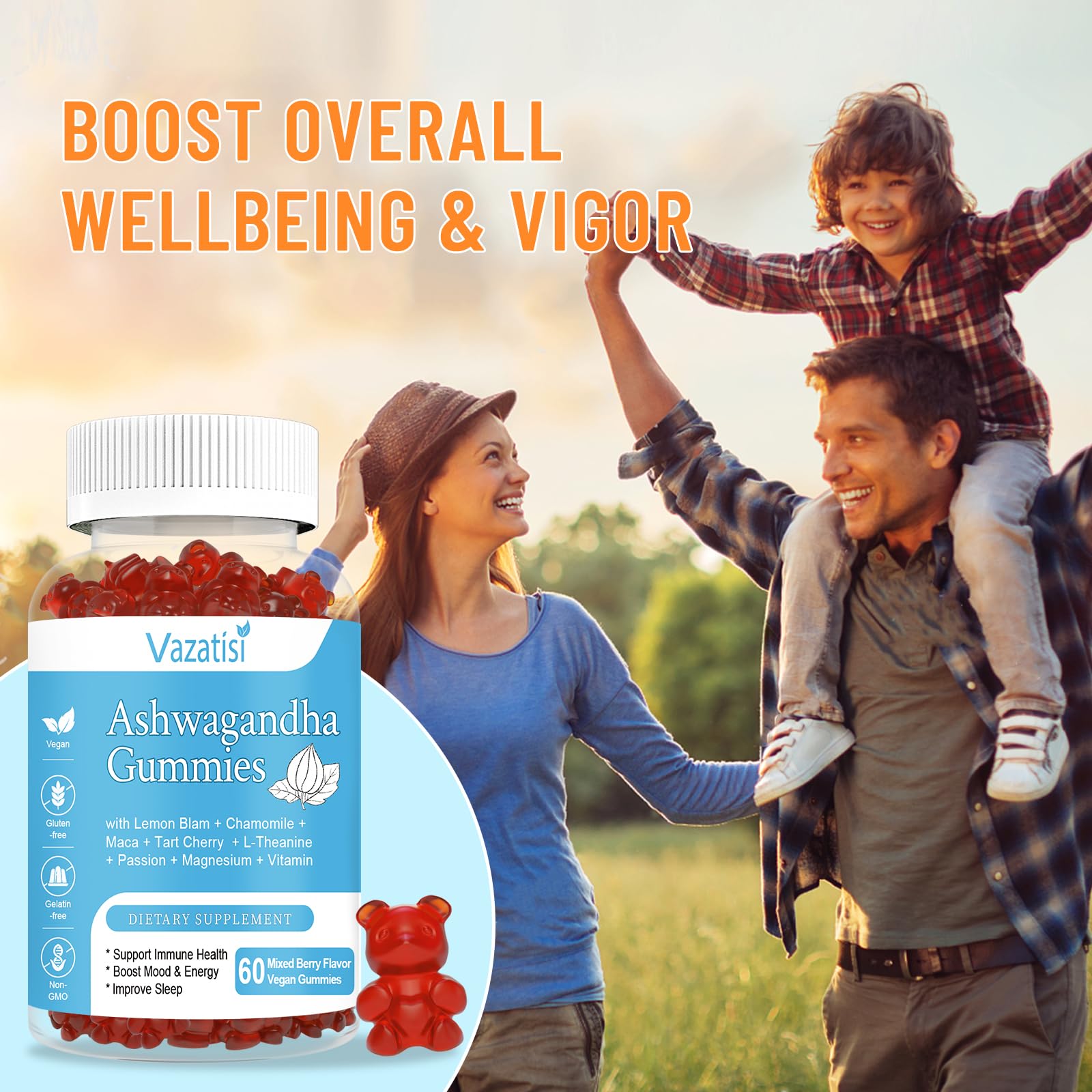 Vazatisi Ashwagandha Gummies mixed berry flavor