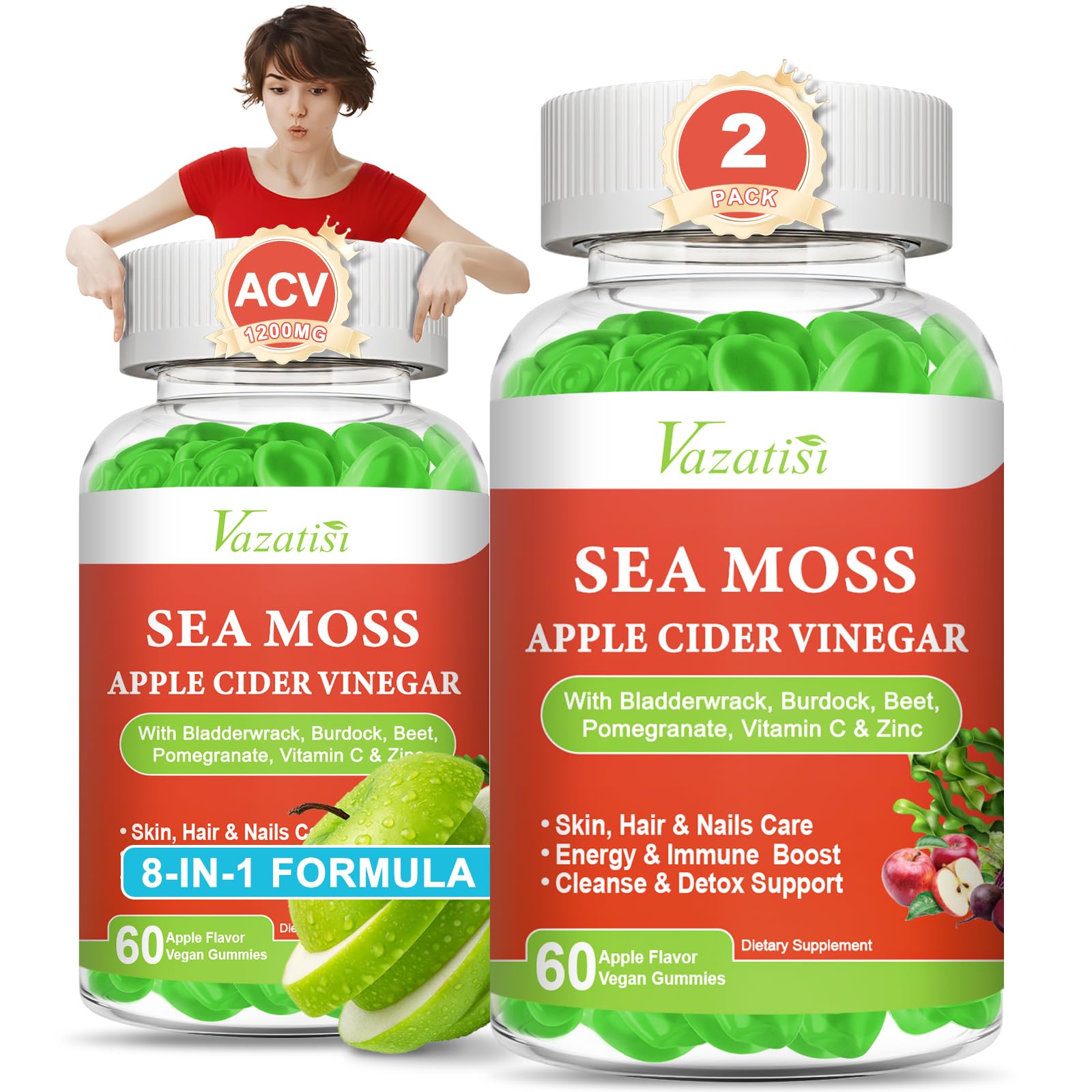Vazatisi front packaging 2 pack showing bottles and count, clear product information benefit