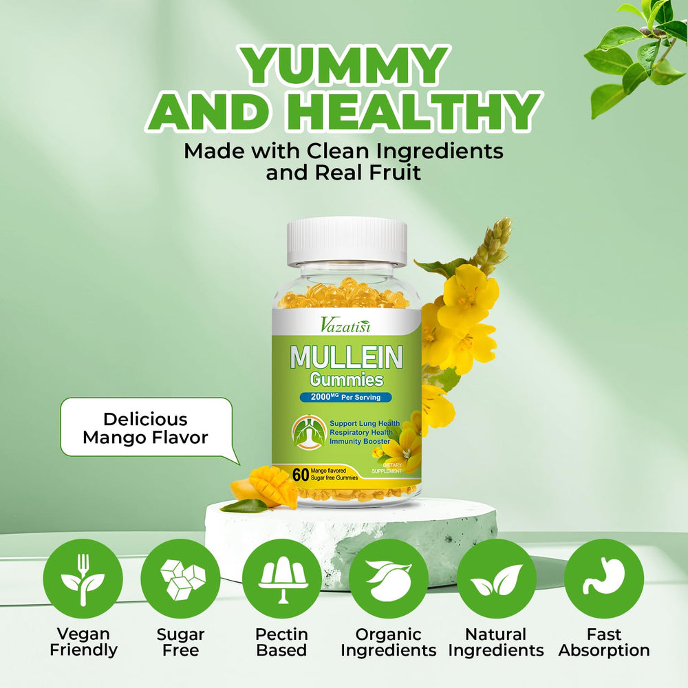 Two Vazatisi Mullein Gummies ready to take