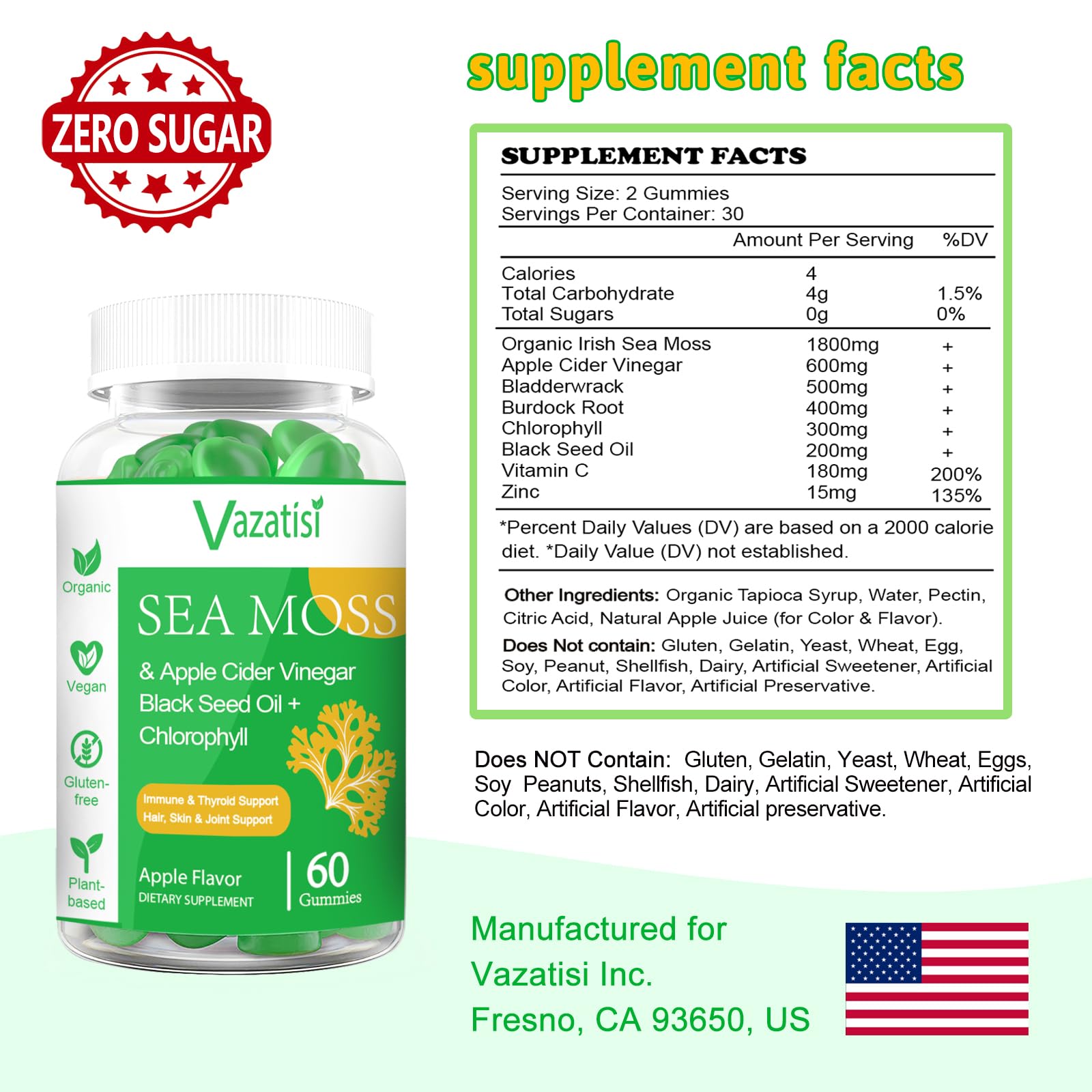 Plant-based pectin vegan gummies with natural apple flavor