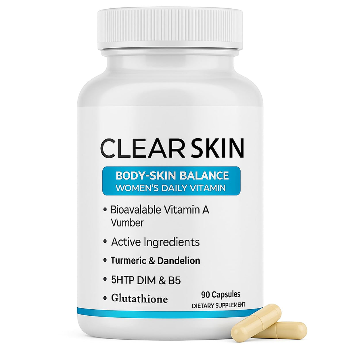 Vbwlne Hormonal Acne Supplement bottle with capsules