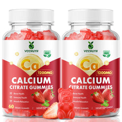 VCCHUYH Calcium Citrate Gummies bottle with strawberry flavor front view