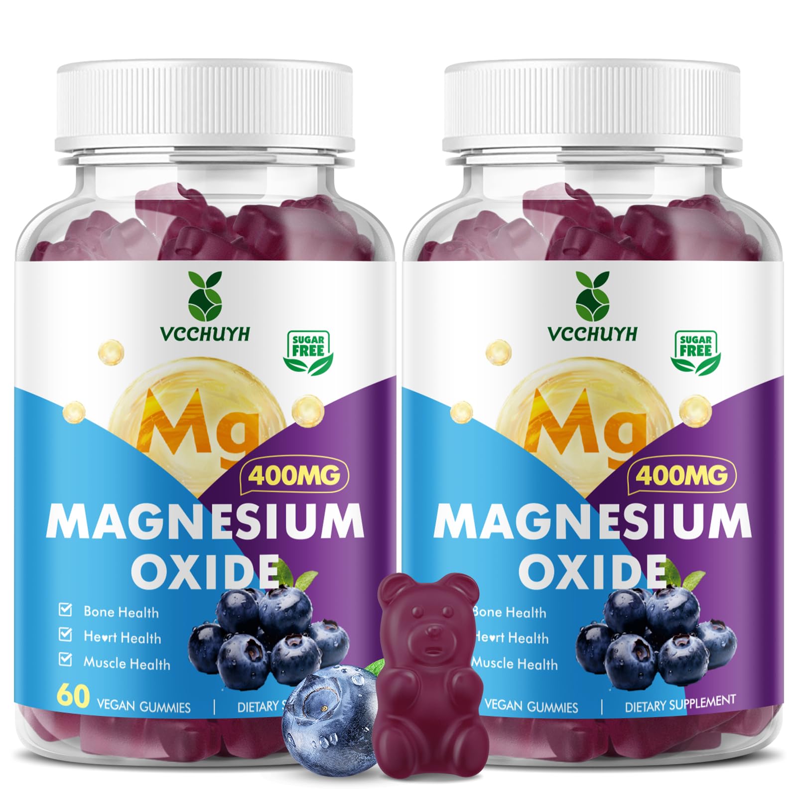 VCCHUYH Magnesium Oxide Gummies 400mg Blueberry front packaging