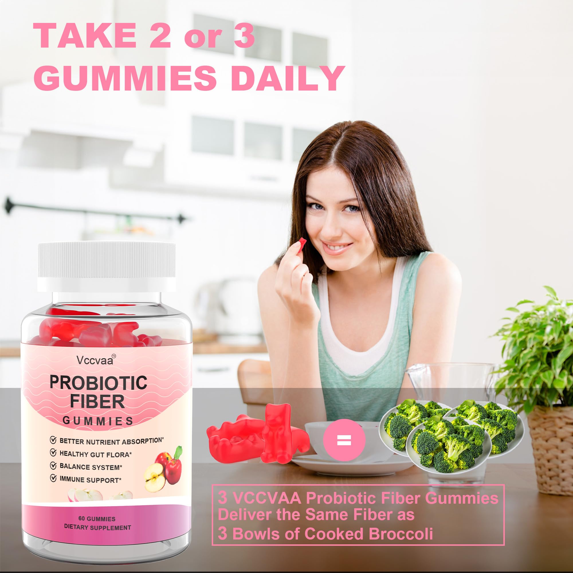 Gummies with ingredient illustrations