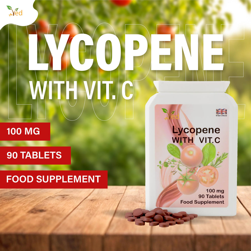 Side view of Ved Lycopene Supplement bottle