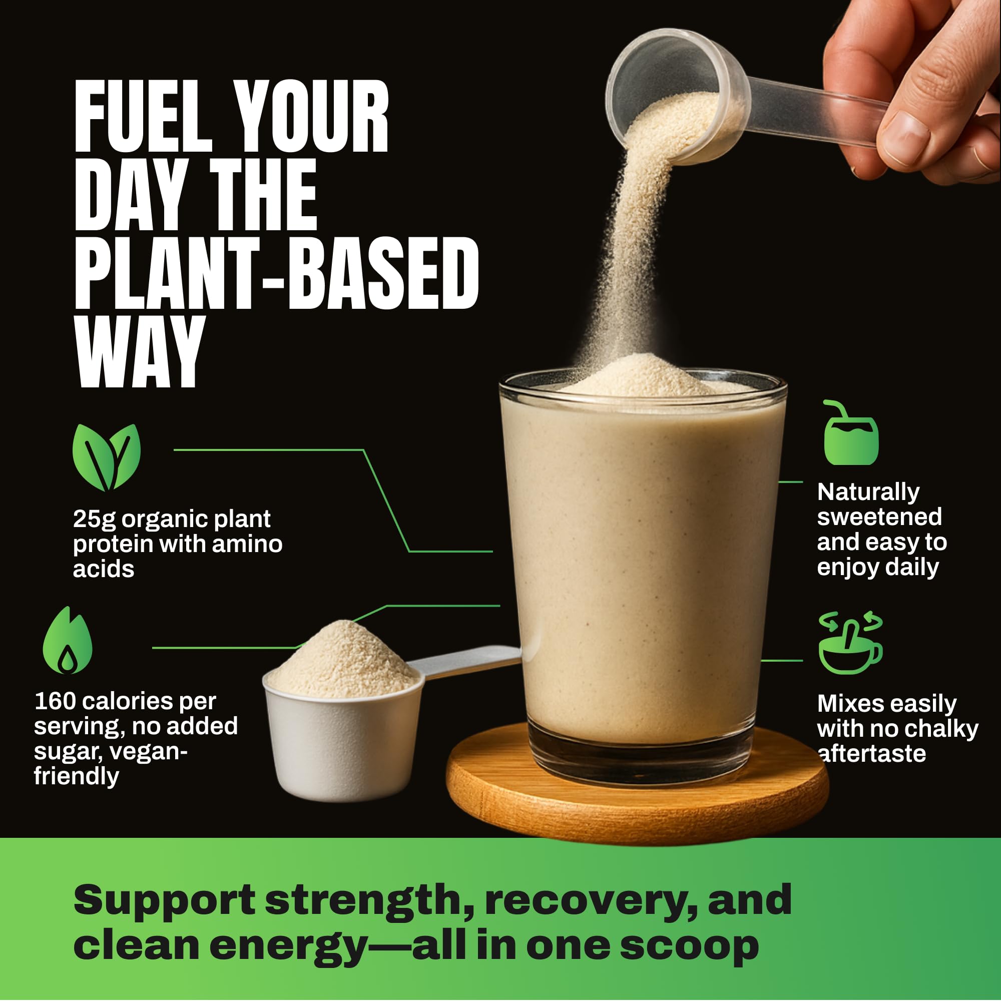 VEDGE organic certification stamp emphasizing trusted third-party tested protein