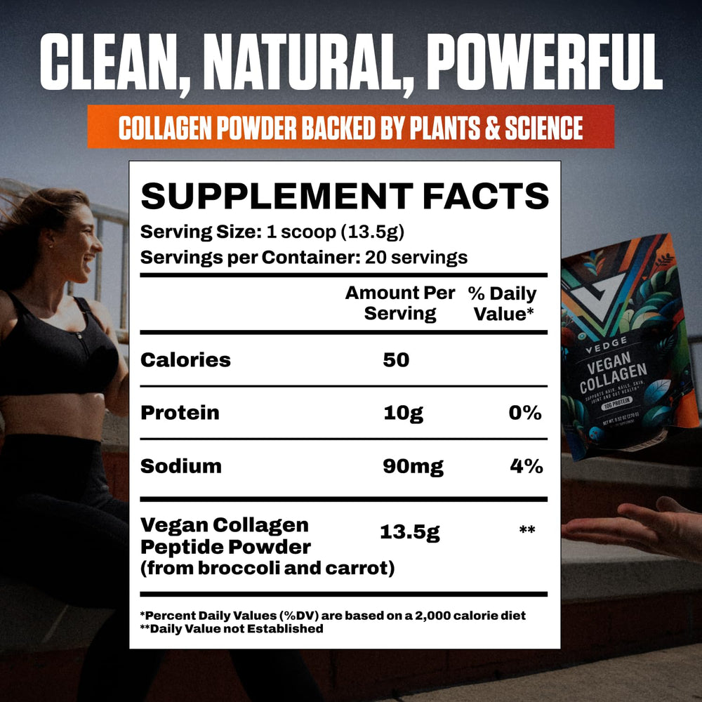 Ingredients: broccoli and carrots plant-based collagen peptides