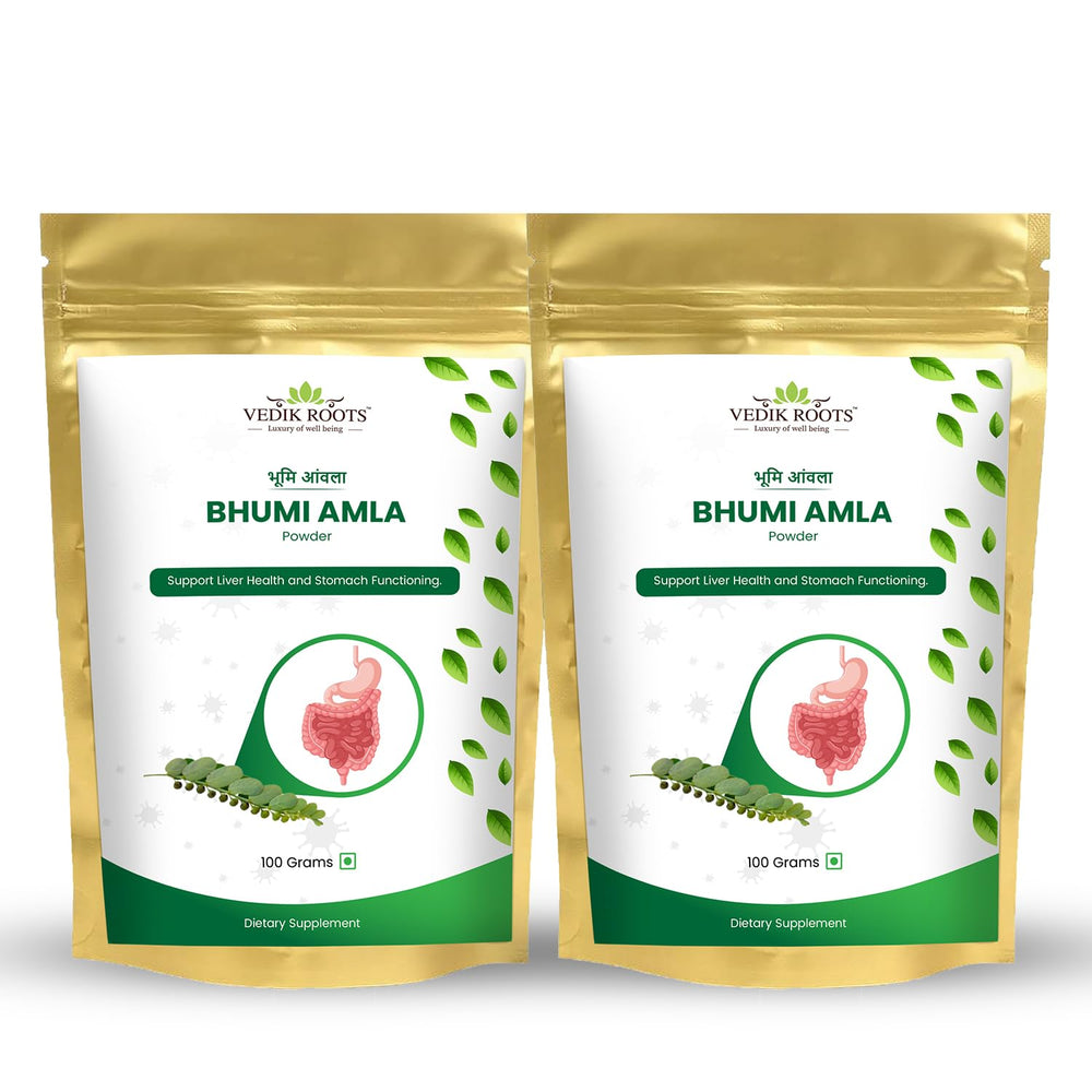 VEDIKROOTS Organic Bhumi Amla powder 100g pack 2 front view