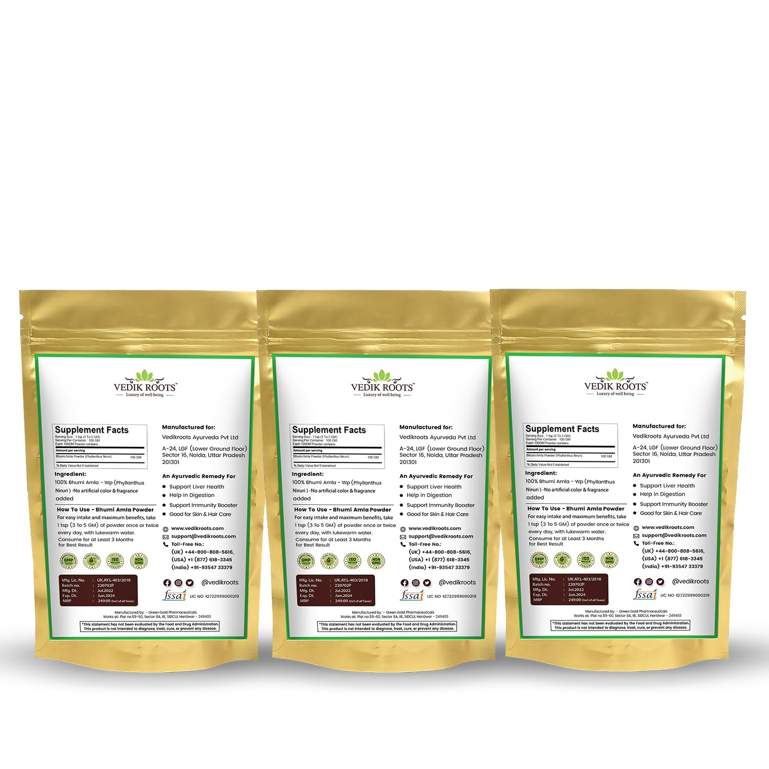 Close-up of Bhumi Amla powder texture