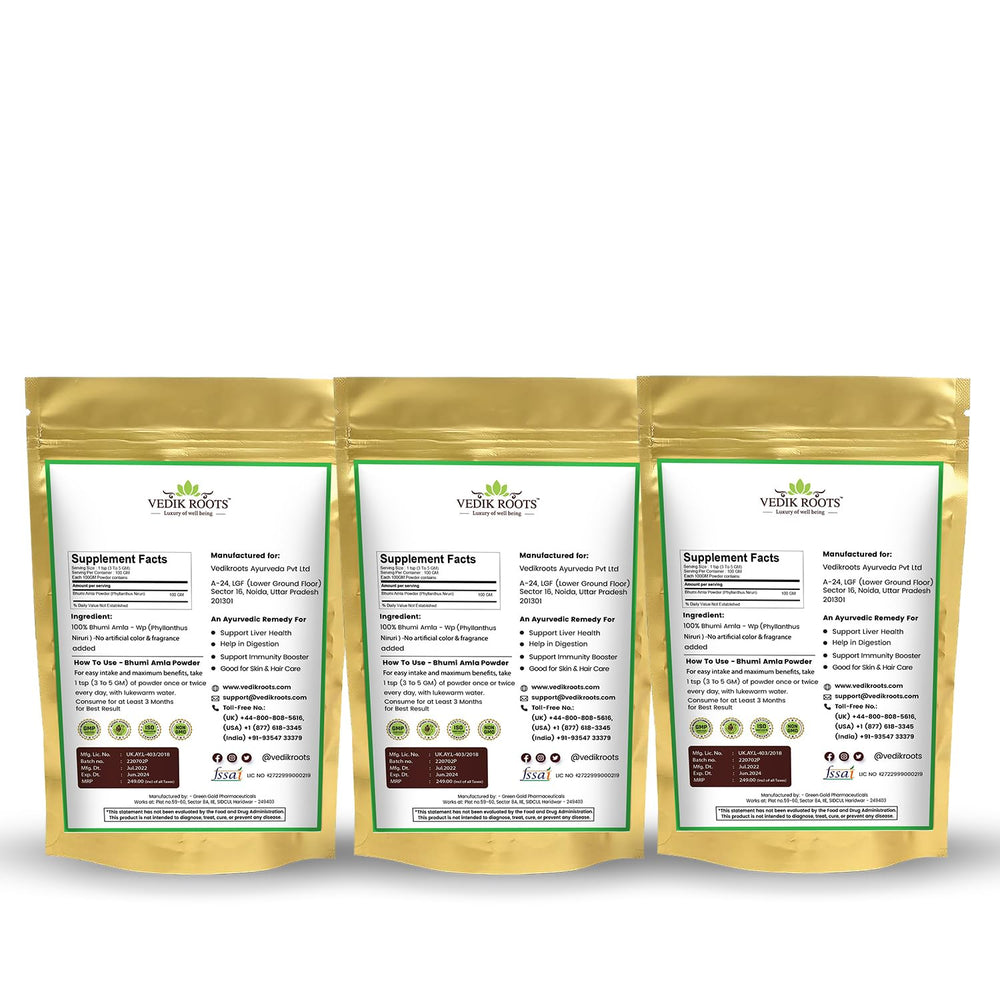 Close-up of Bhumi Amla powder texture