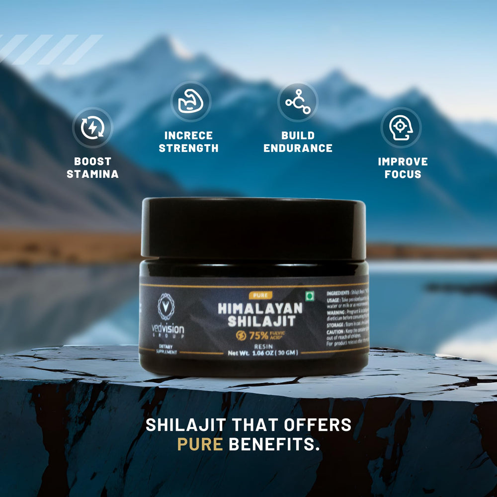 Graphic highlighting 85+ trace minerals in shilajit resin