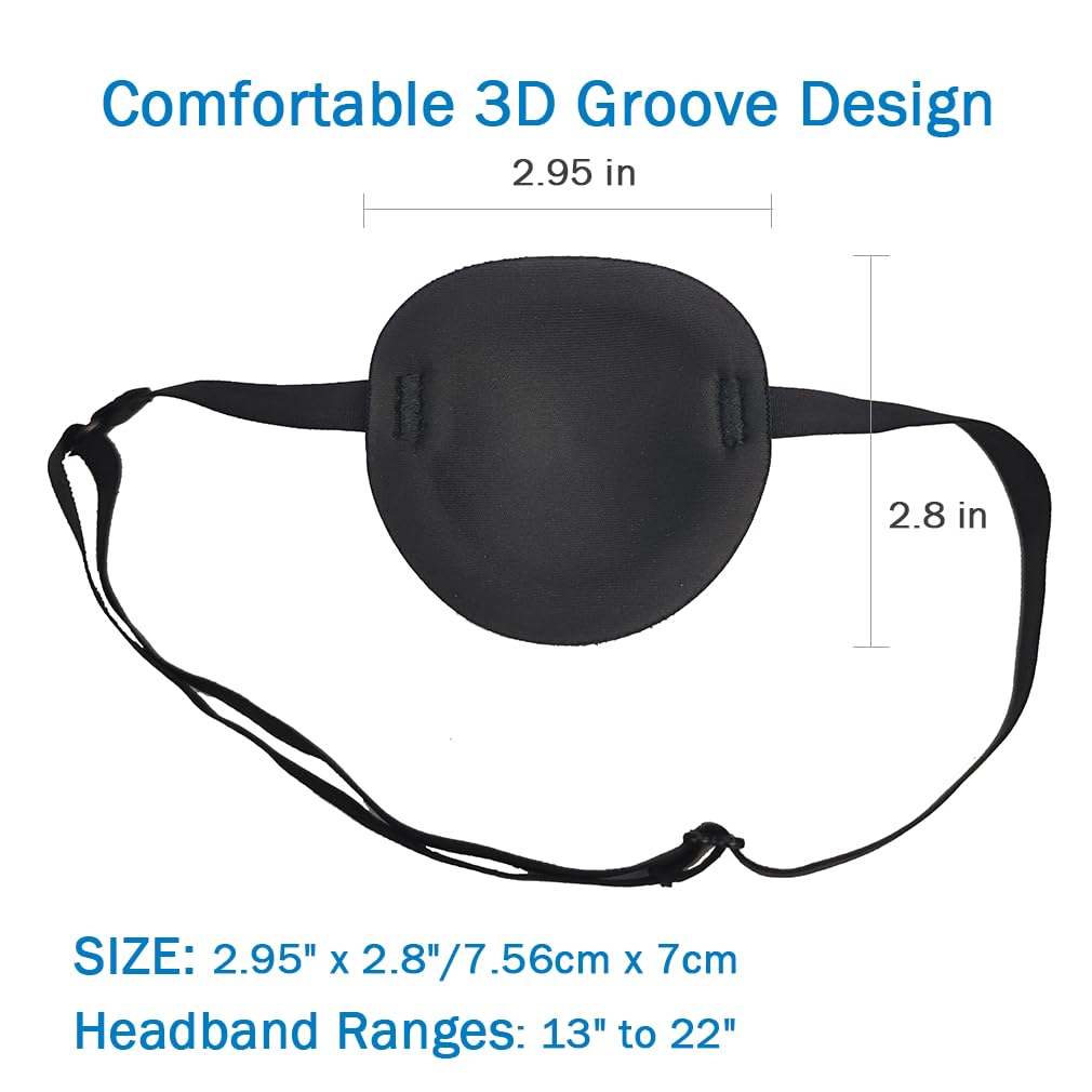 Men's style eye patches in black, gray and deep blue