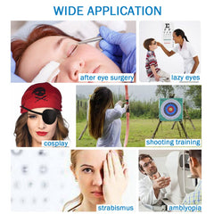 Women's style eye patches in black, pink and leopard pattern