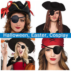 Men's style eye patch colors including black gray and deep blue