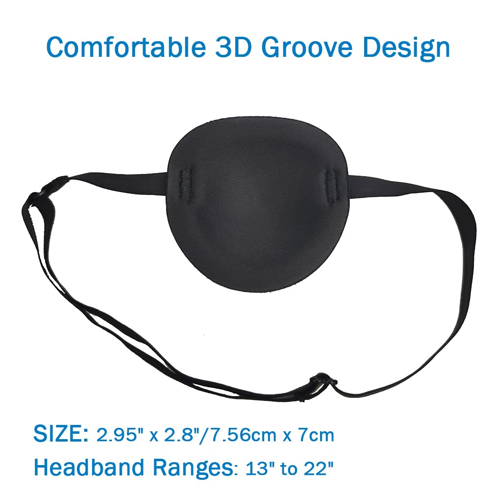 Women's style eye patch colors including black pink and leopard