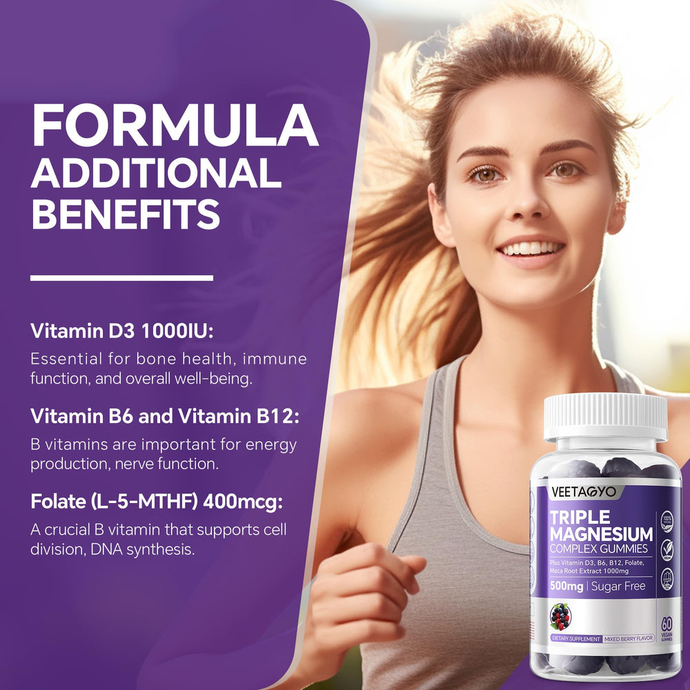 Packaging box for VEETAGYO Magnesium Gummies 120ct