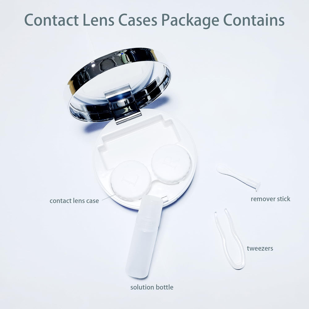 Leakproof contact lens case and solution bottle shown together