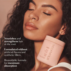 Assorted GRO Biotin Gummies strawberry flavor on white background