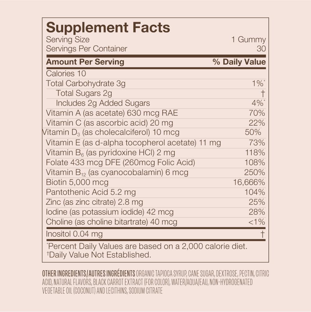 Strawberry-flavored biotin gummies in hand