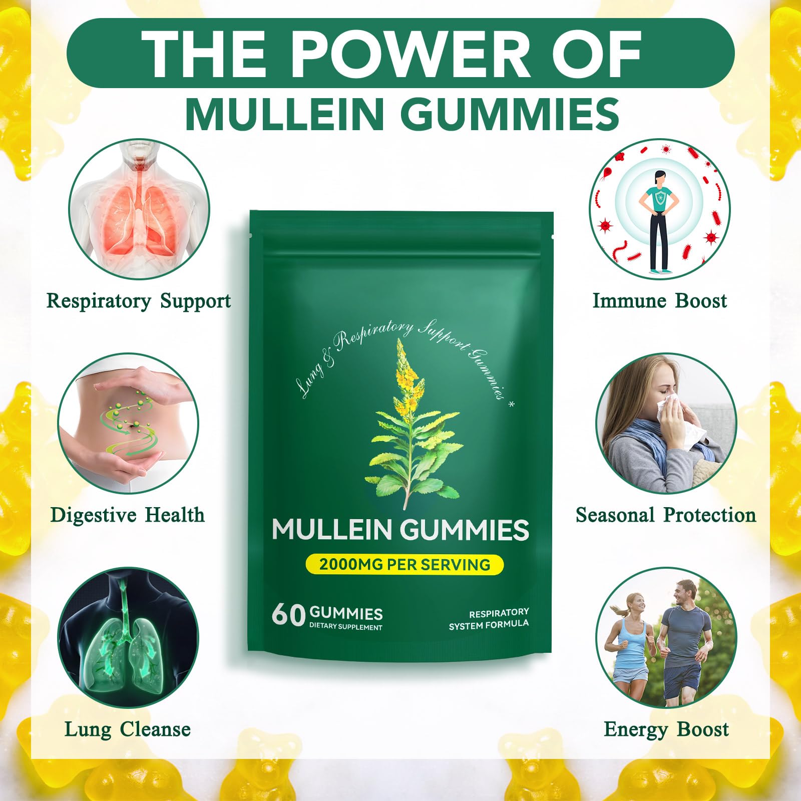 Vegan mullein gummies – 120 gummies in two-pack set